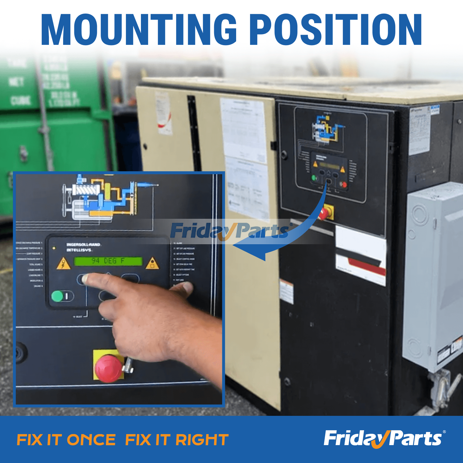 Compre Controlador Intellisys 39817655 para compressor de ar Ingersoll Rand SSR 15-100 HP na FridayParts