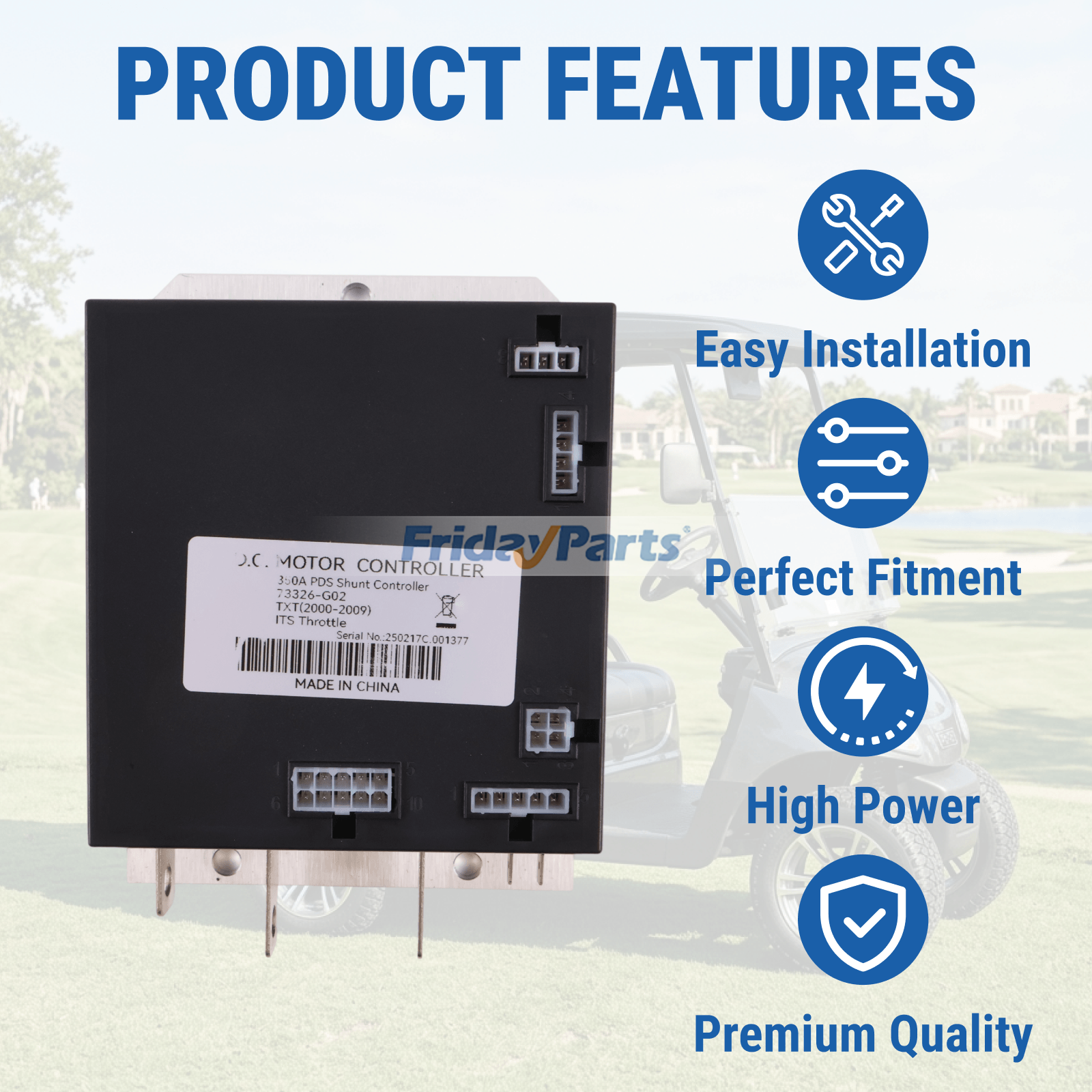 Golf Cart 36V 350A Motor Controller for EZGOs 2000-Up