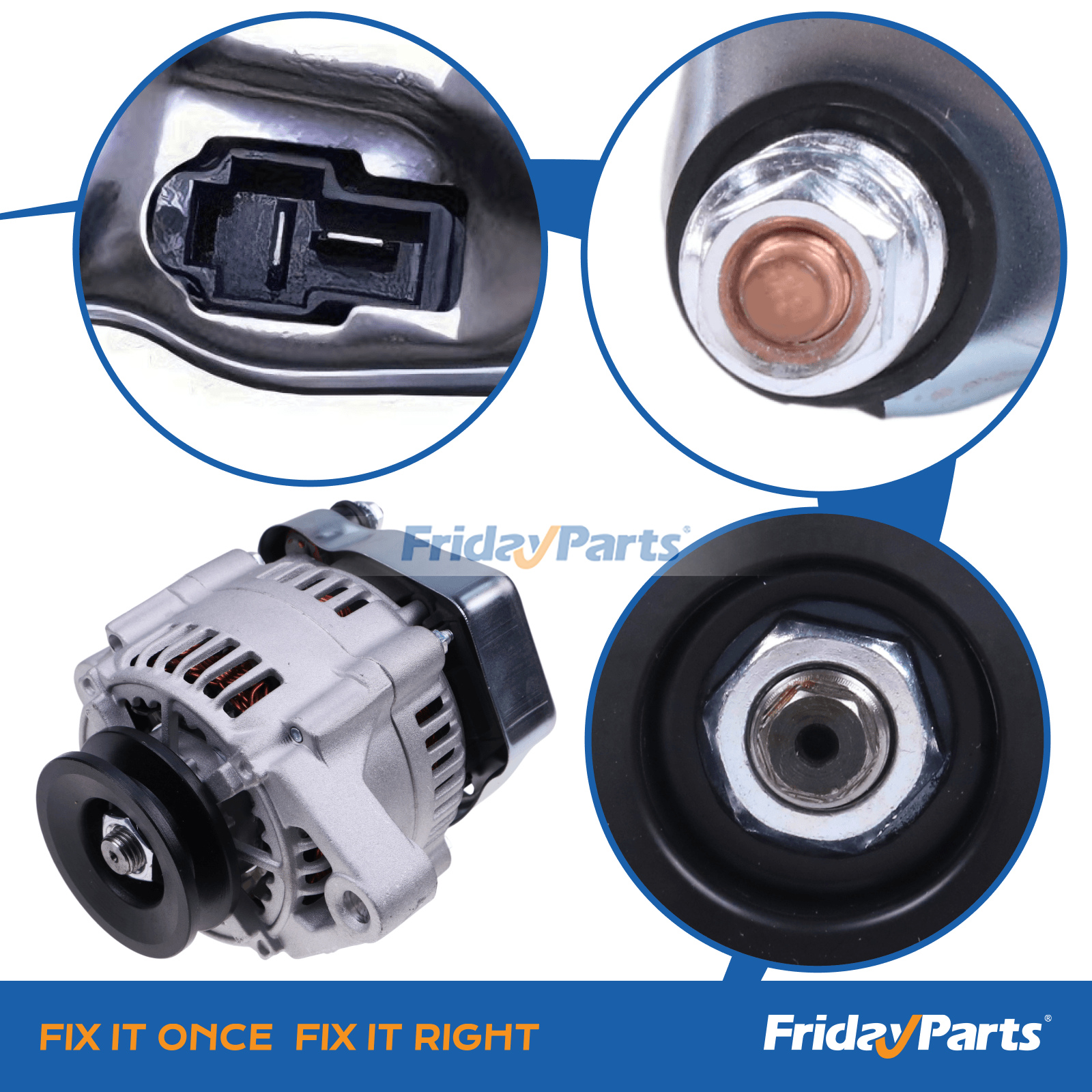 FridayPartsでクボタ ジーニーリフト GS-2668 GS-2669 GS-3268 GS-4069 用 12V 40A オルタネーターを購入