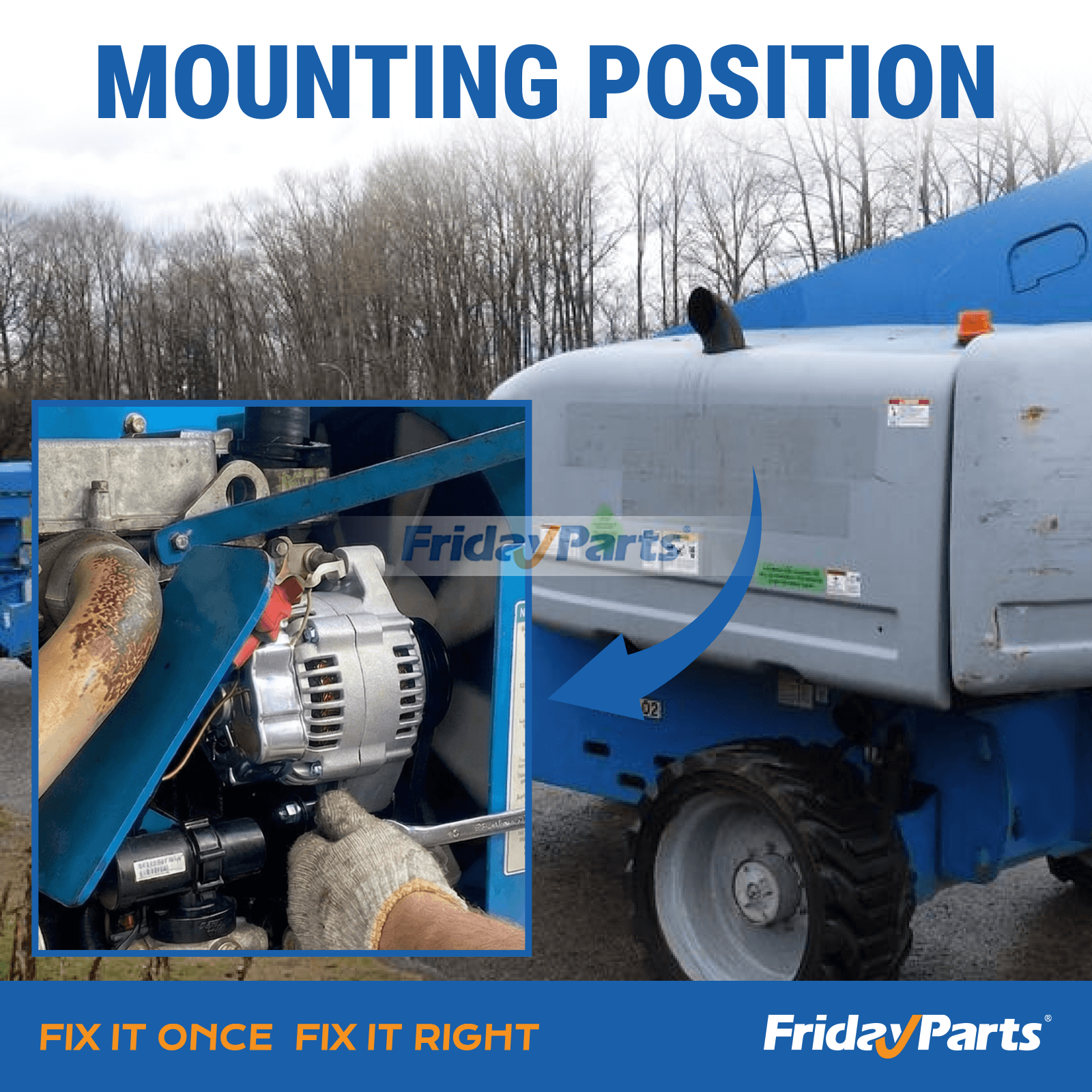 12V 40A オルタネーター 32187GT 866090GT クボタ エンジン D905 ジーニー リフト GS-2668 GS-2669 GS-3268 GS-4069 S-60 Z-34/22 Z-45/22 用