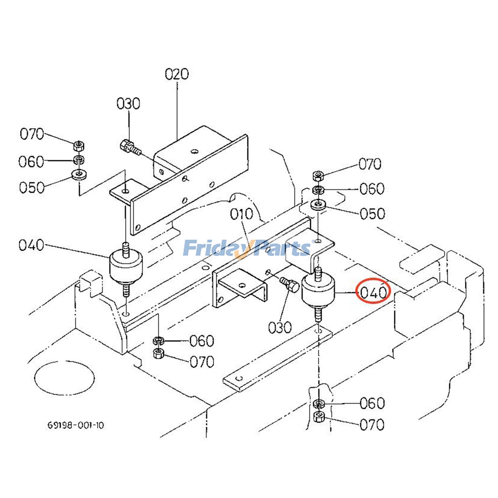 Engine Bracket Rubber Cushion for Excavator
