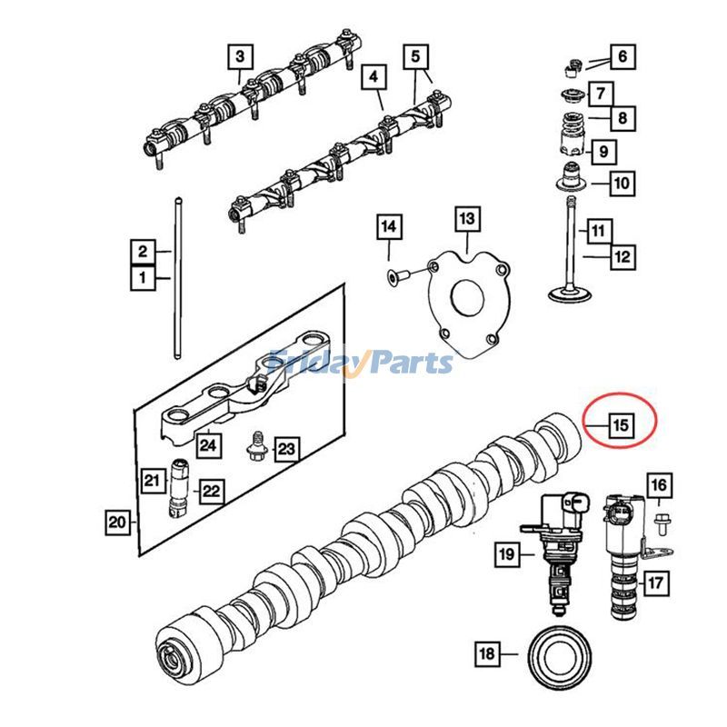 Compra Árbol de levas del motor 53022263AF para Dodge Ram 1500 5.7L 2009-22 en Fridayparts