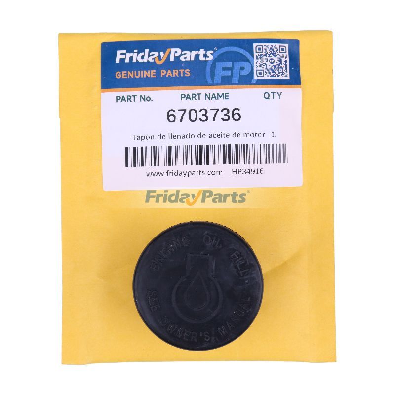 Engine Oil Fill Cap 6703736 for Bobcat Skid Steer Loader 463 645 743 753 773 7753 S70 S150
