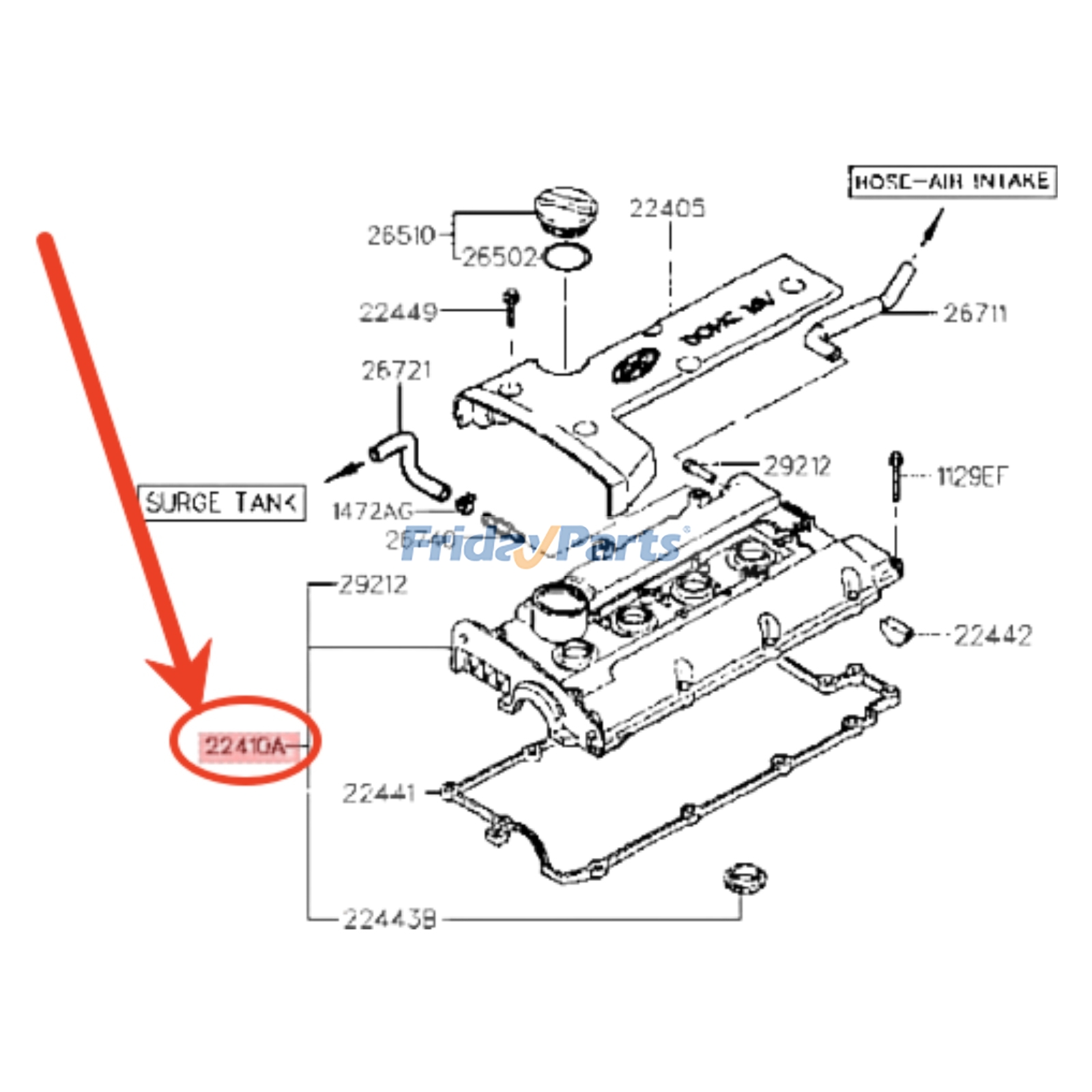 FridayParts Engine Valve Cover with Gasket