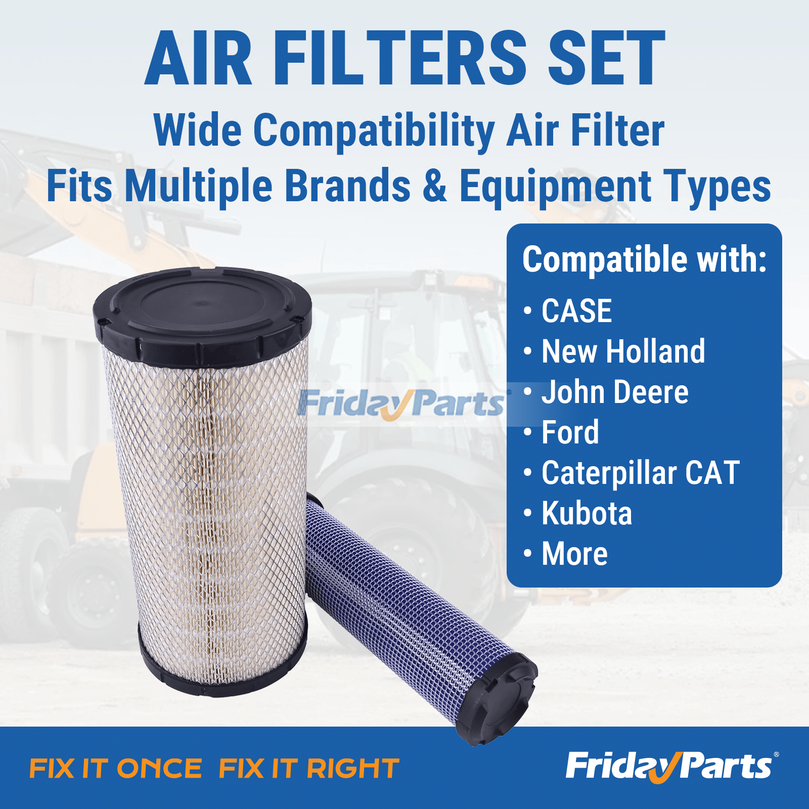 Air Filter For CASE,For CAT,For Donaldson,For Ford,For Gehl,For HITACHI,For JCB,For JOHN DEERE,For KOMATSU,For KUBOTA,For Massey Ferguson,For New Holland,For SANY,For Takeuchi,For VOLVO,For Fiat Engine