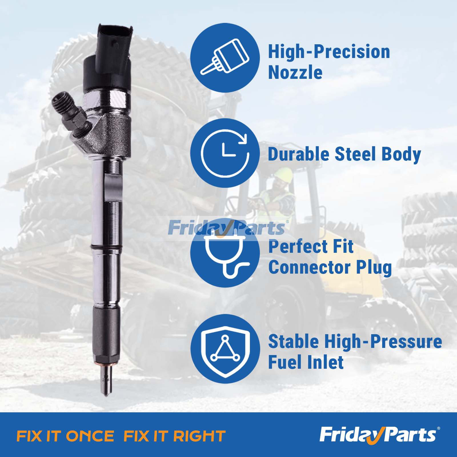 Kraftstoffeinspritzdüse 5801569141 für CASE-Motor F5HF F5BF Traktor, Farmall 100N Gabelstapler 586H, New Holland Radlader L221, Iveco – Ersetzt Bosch 0445110540für Für CASE,Für New Holland