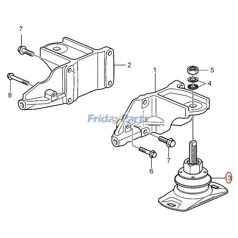 Amortiguador de goma para soporte de motor 21203504 para motor marino Volvo Penta D6-280A-A D6-300A-F HS25A 