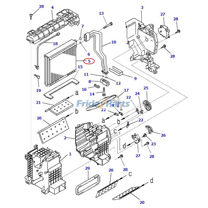 FridayParts Evaporator PC220-8M0 PC290LC-11 PC360LC-11 PC490-10