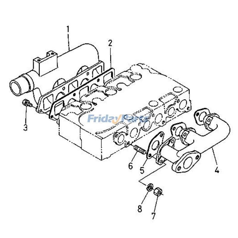 Exhaust Manifold 15321-12310 for Kubota Tractor L235 L245DT L245F L245H L275 L295DT L295F L305DT L305F for less