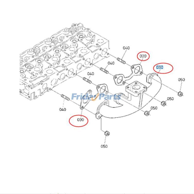 Exhaust Manifold With Gasket Hyundai Old Skid Steer For HYUNDAI,For KUBOTA Generator
