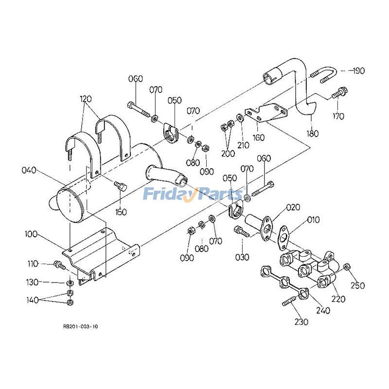 Collecteur d'échappementpour Pelle