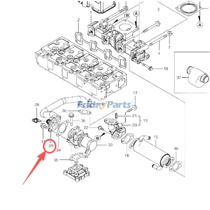 Exhaust Manifold for Excavator