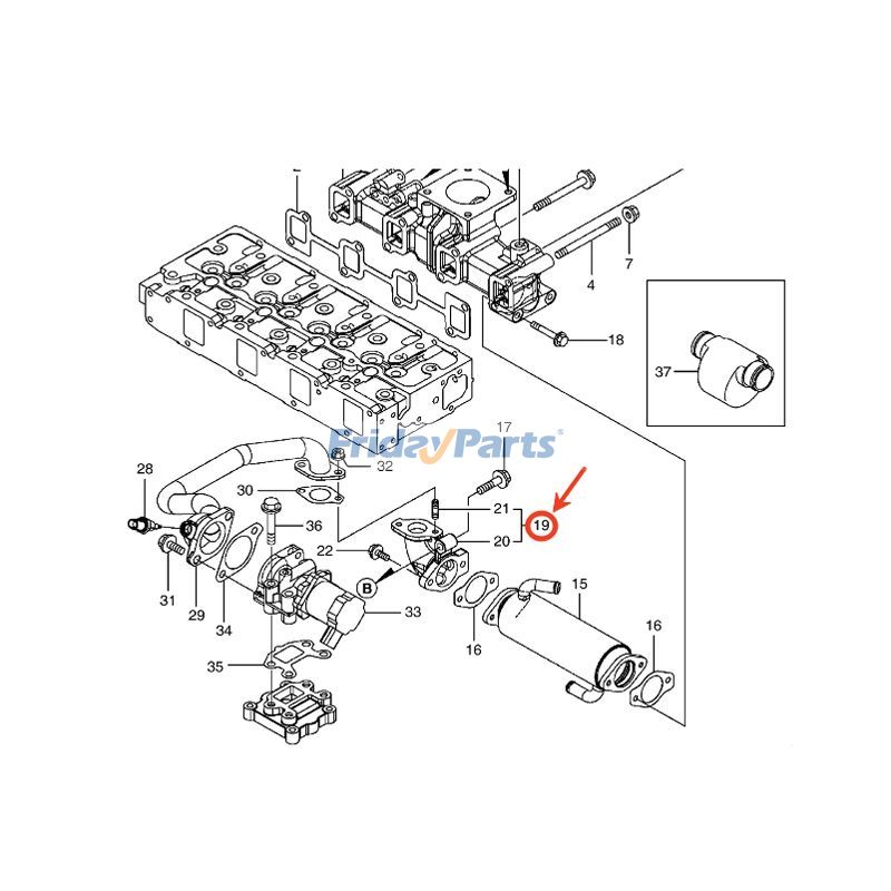 Exhaust Manifold for Excavator