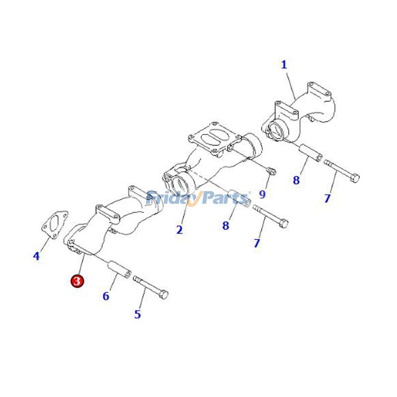 Exhaust Manifold 6D125 S6D125 Wheel for Loader