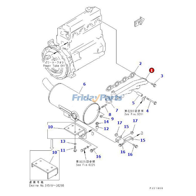 Exhaust Manifold 4D95L-1 for Engine,Excavator