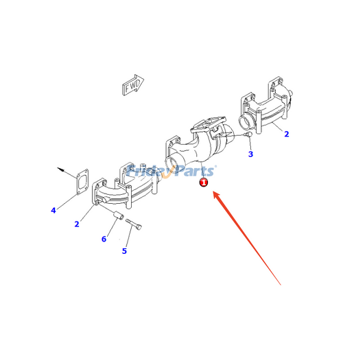 Colector de escape 6240-11-5230 para motor Komatsu 6D170E SAA6D170E ...