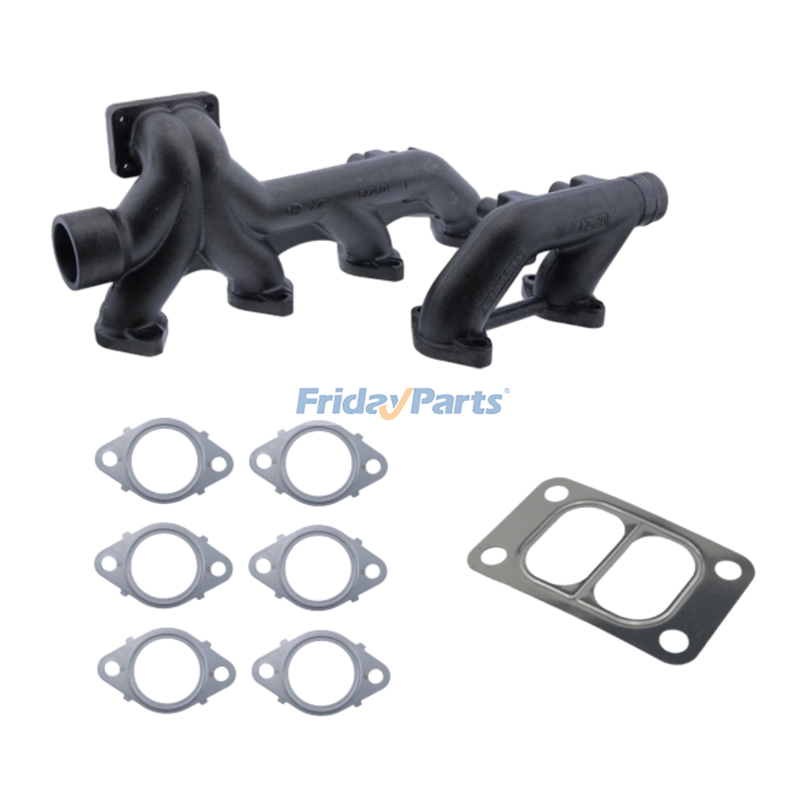 Exhaust Manifold & Gasket Kit 3943841 3943191 3901356 for Cummins Engine ISC ISC8.3 ISL L8.9