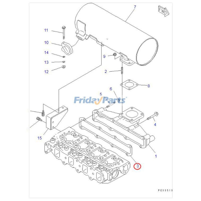 Exhaust Manifold Gasket 4D84E-3 4D88E-3 Skid Steer for Engine,Loader