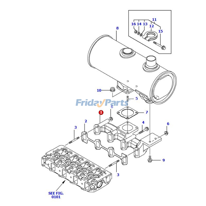 Exhaust Manifold for Loader