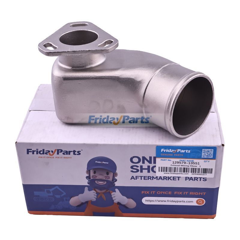 ヤンマー 3JH 4JH 3TNV84T 4TNV84T 3TNE84MT 4TNE84MT エンジン用排気混合エルボ 129579-13551 129671-13551 129792-13552