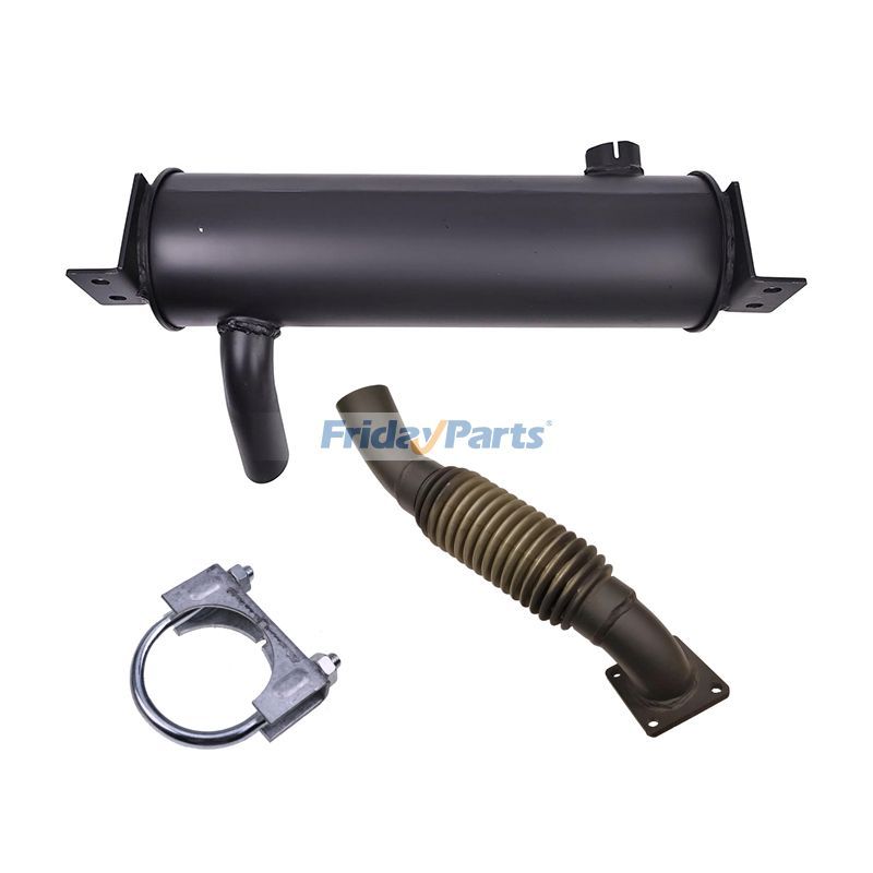 Exhaust Muffler 7181055 With Tube 7181083 7211391 and Clamp 7101708 for Kubota Engine V2403 Bobcat Loader S530 S510