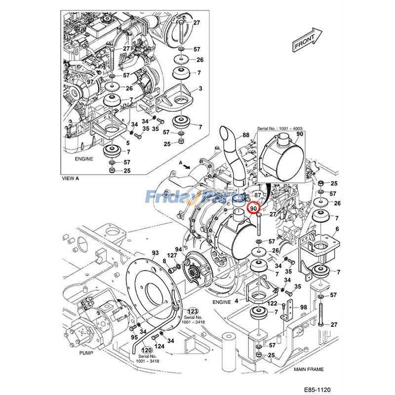 Exhaust Muffler for Excavator