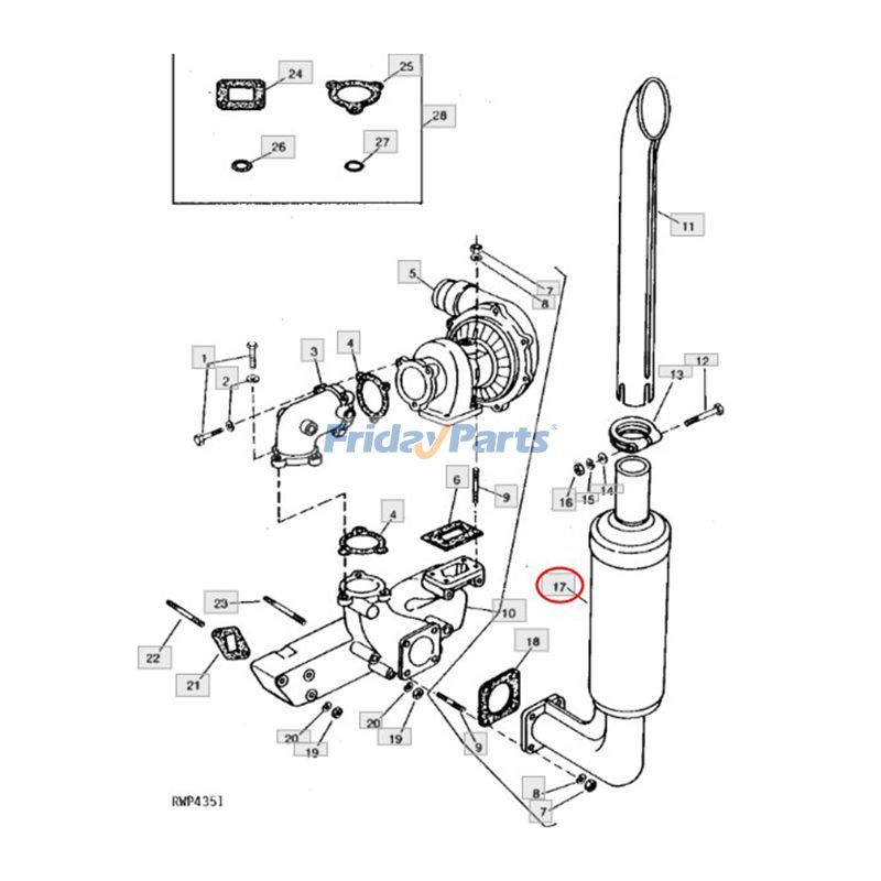  Exhaust Muffler For JOHN DEERE