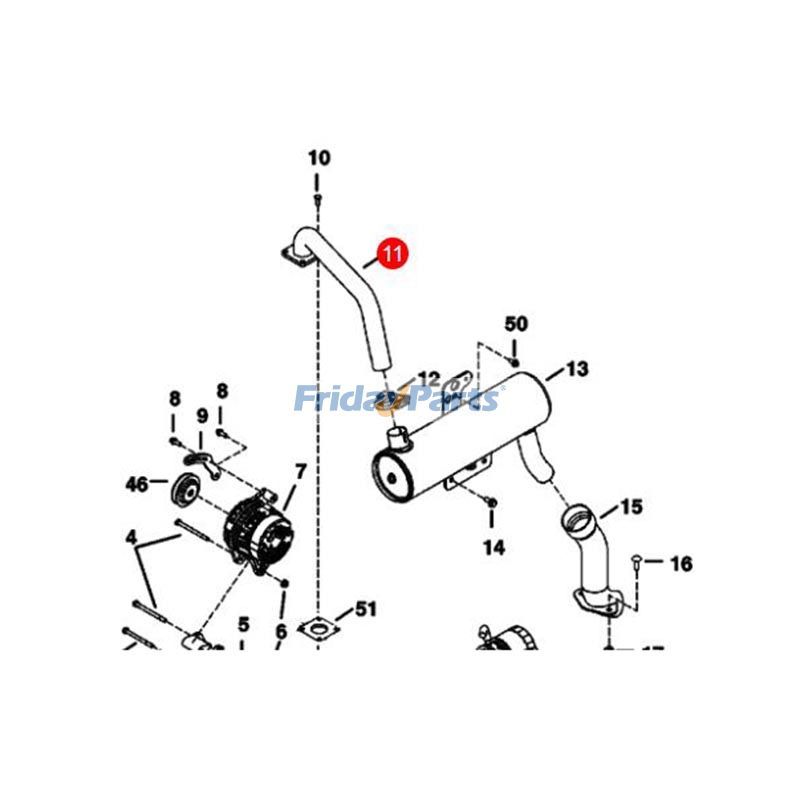 Tubo de escape 6675905 para excavadora Bobcat 337 341 Para BOBCAT