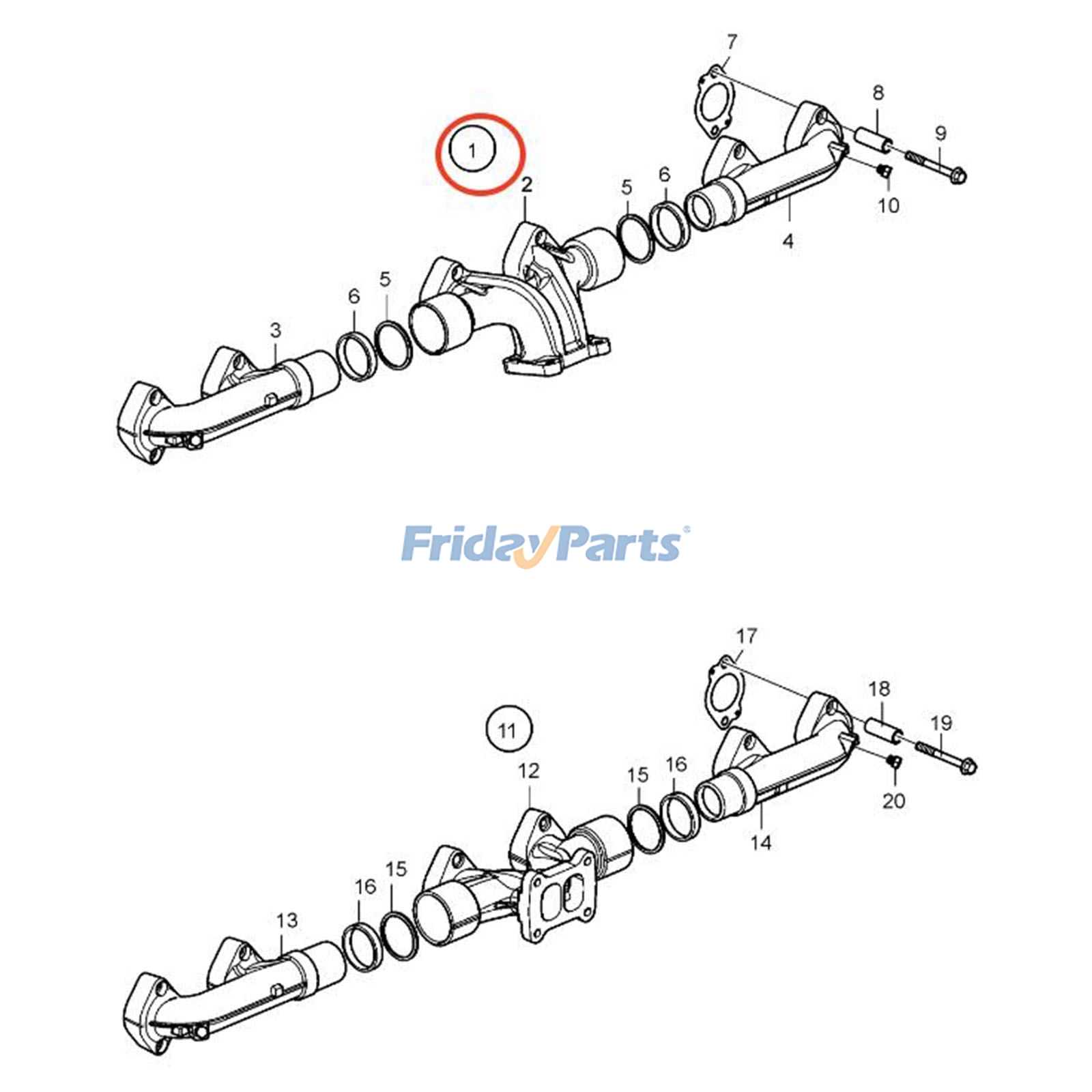 FridayParts Abgaskrümmer