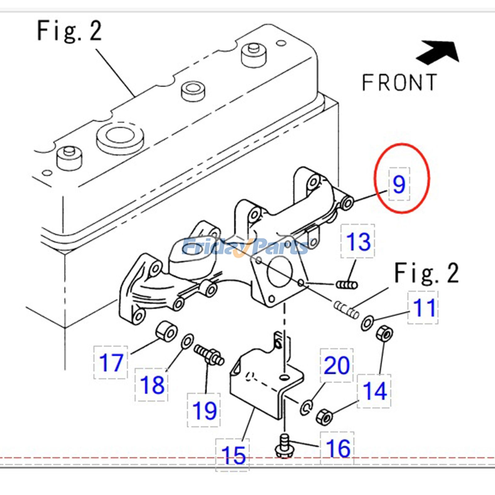 Colector de escape 8970394733 para motores Isuzu 4JB1, 4JG1 y 4JG2 TFR, TFS y UBS Para ISUZU