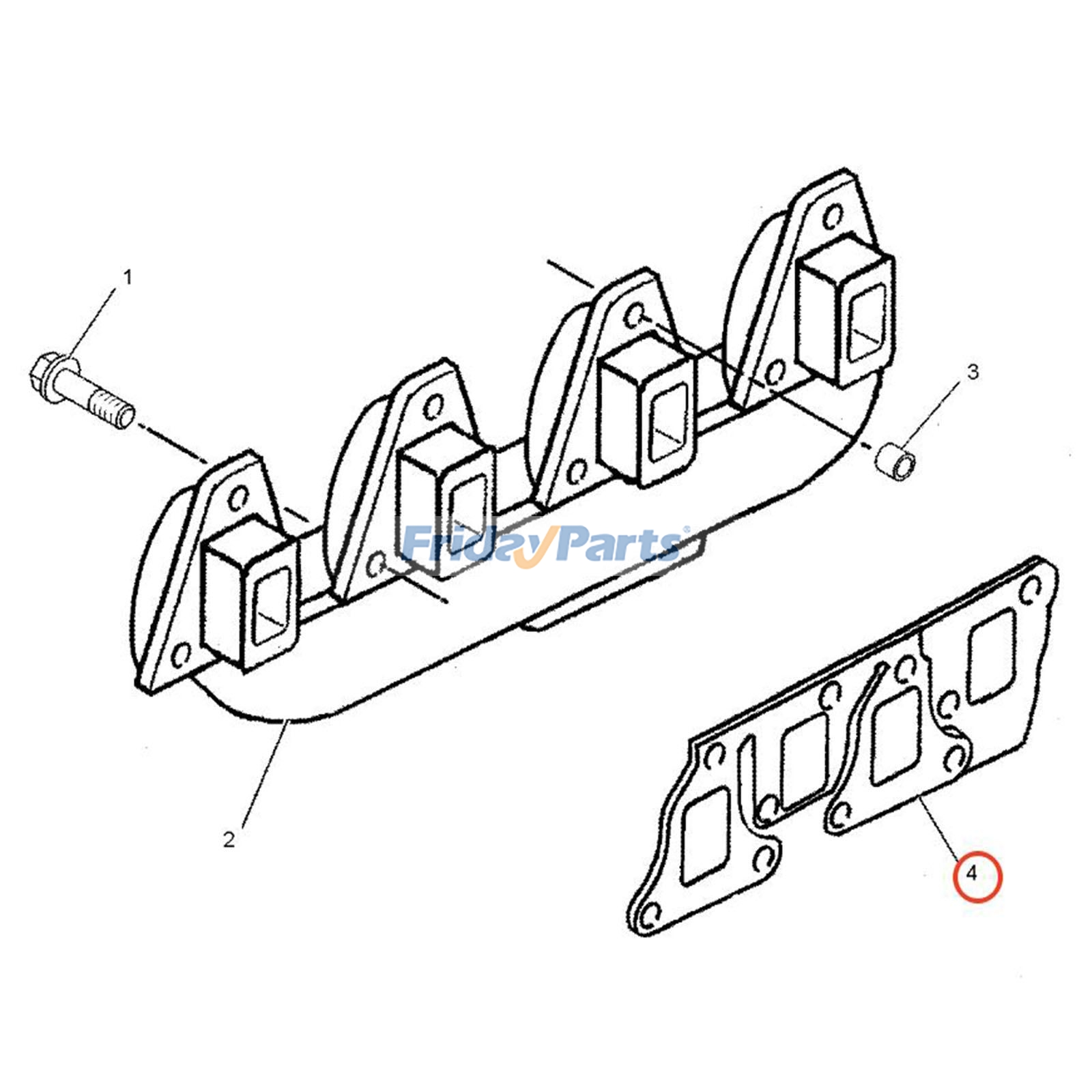 Exhaust Manifold Gasket for Compactor,Engine,Excavator,Loader
