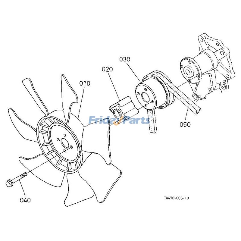 Ventilador 16424-74110 para Tractor Kubota ST ALPHA-30 ALPHA-35 Serie L