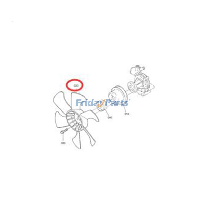 Lüfter 1K011-74110 für Kubota-Motor V3600 Hyundai Lader HSL800-7 HSL850-7für Für HYUNDAI