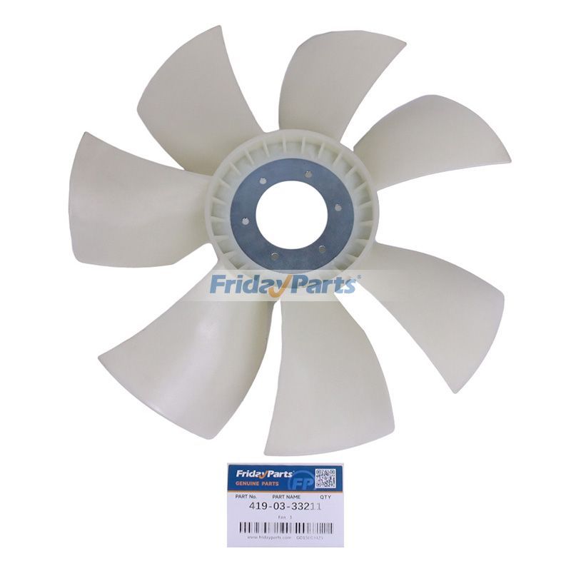 Ventilateur 419-03-33211 pour chargeur Komatsu WA150-5 WA200-5 WA250-5 WA320-5 WA270-5 WA320-5