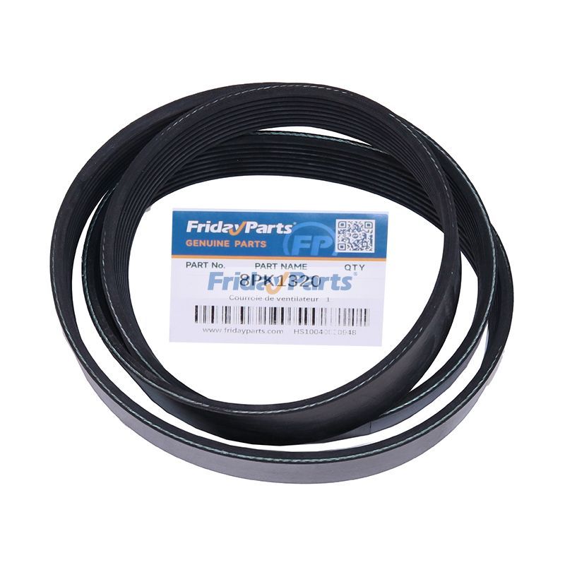 Fan Belt 8PK1320 VOE20430376 for Volvo TAD1670VE TAD1671VE TAD1672VE TAD1641VE TAD1642VE TAD1643VE