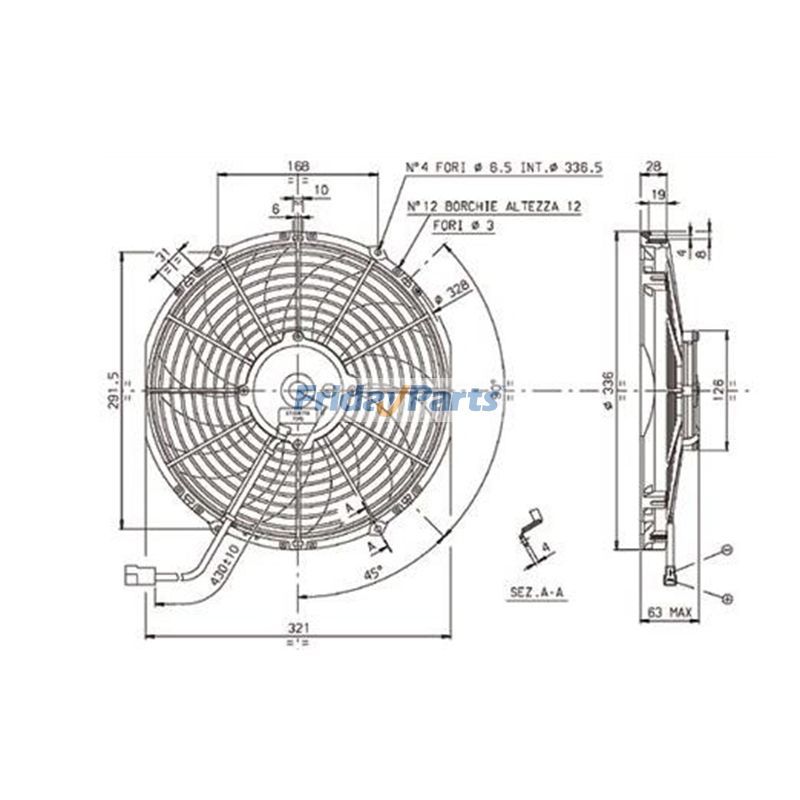 Aftermarket Spal VA10-BP50/C-61A 30101814 305mm Diameter 10 Blades 24V Curved Fan 