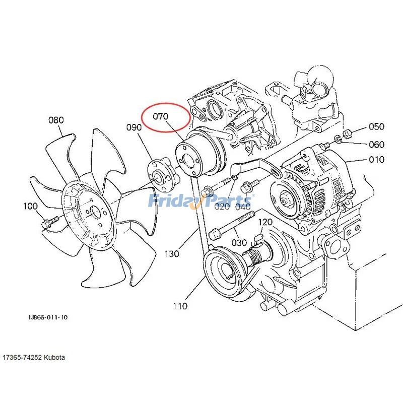  Fan Pulley For KUBOTA