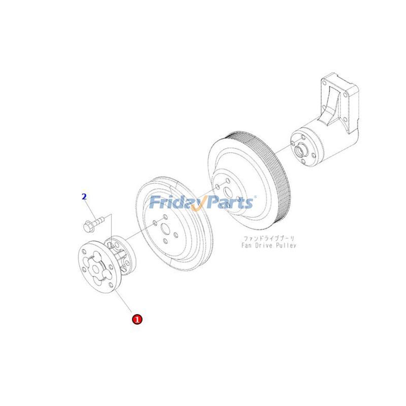 Entretoise de ventilateur 4D102 6D107 4D107 PC200-7 PC200-8pour Pelle