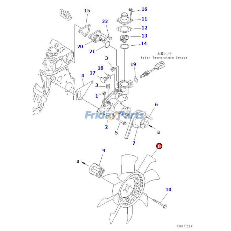 Compra Ventilador YM129436-44740 para motor Komatsu 3D84E-3F 4D88E-3D Excavadora PC35R-8 PC45MR-3 PC50MR-2 PC55MR-3 en Fridayparts