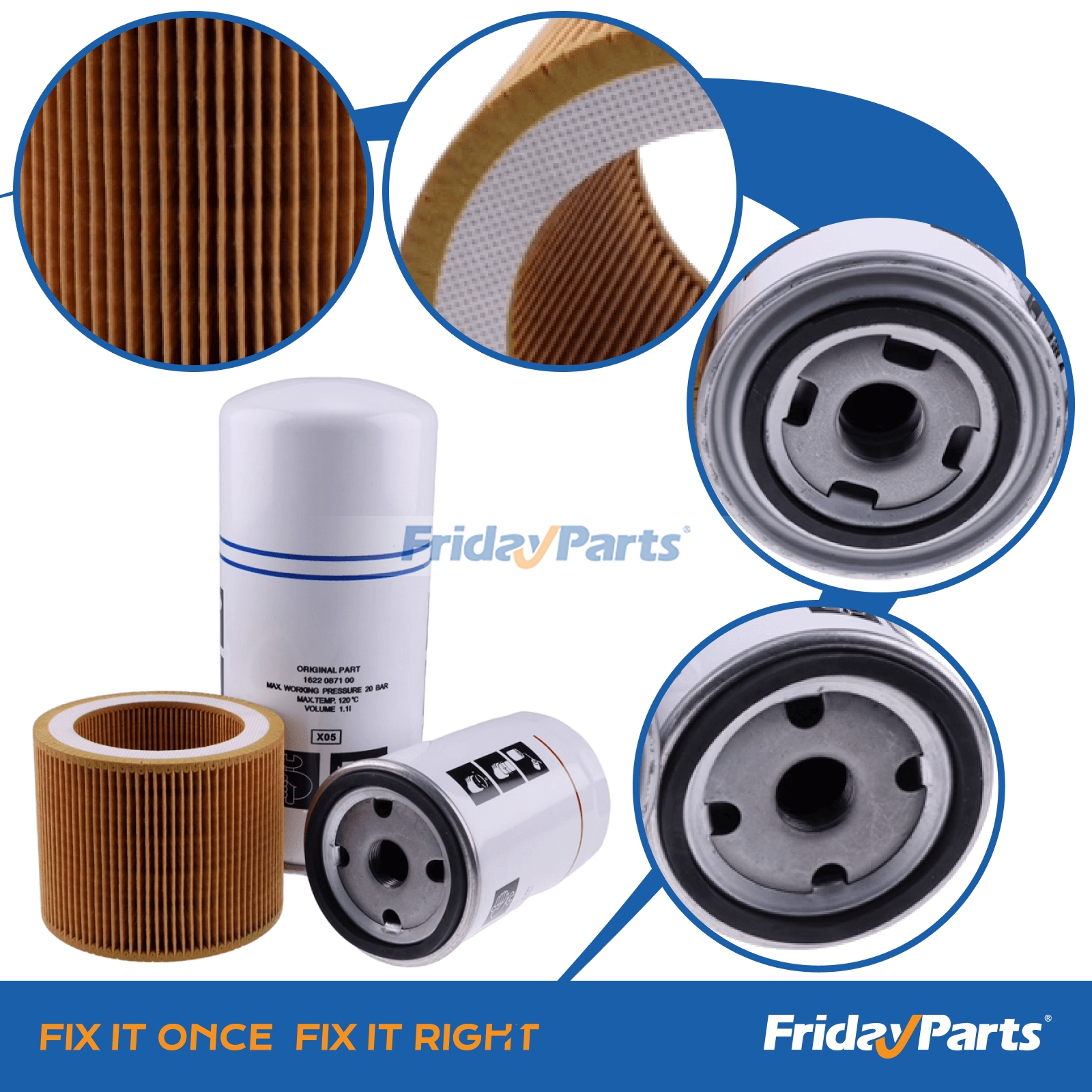 Filter Media and Sealing Gasket Detail of Compressor Filter Kit