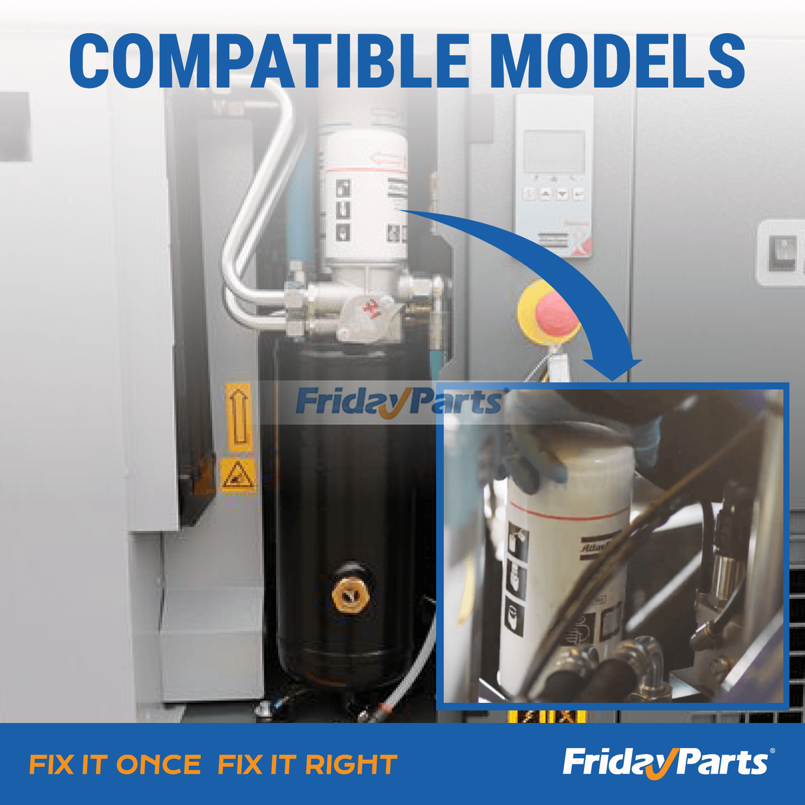 Rotary Screw Air Compressor Filter Kit Maintenance Example
