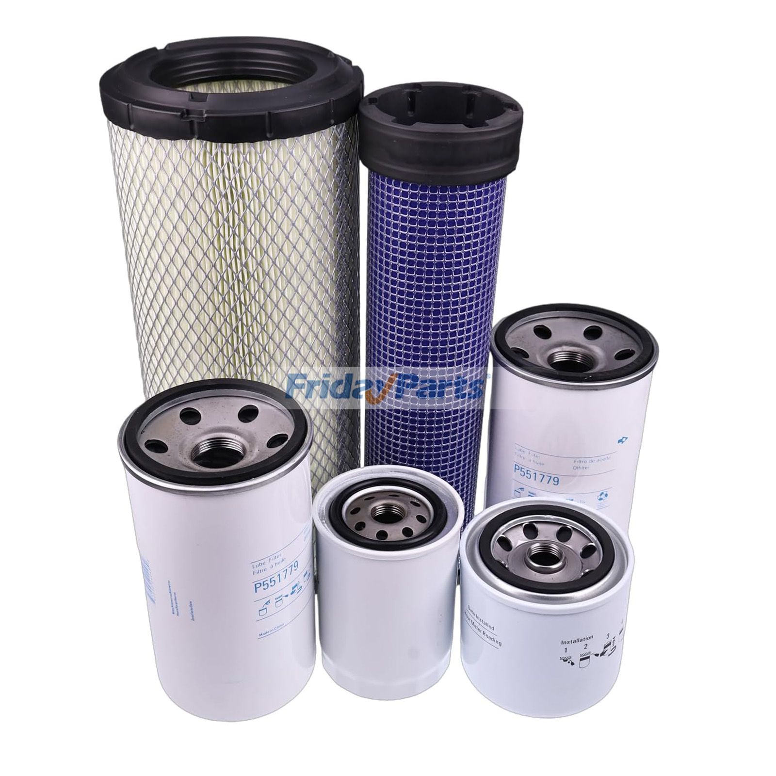 Filter Kit for Kubota Engine V3300-E Tractor M6800 M7040