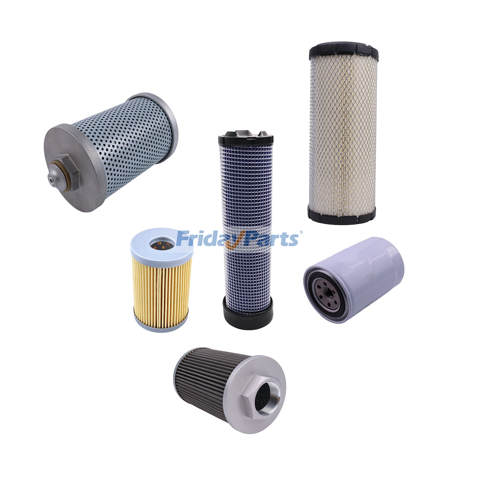 Filter Service Kit HH151-32430 RD411-62120 RA211-51280 RD411-62210 R2401-42280 R1401-42270 for Kubota Excavator  KX121-3
