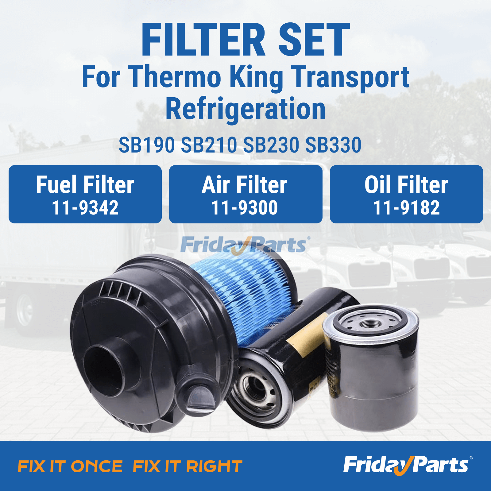 Filter Set Installed on Thermo King SB Series Transport Refrigeration Unit