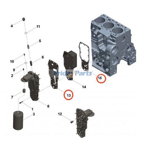 Filter Head Gasket Set 4932124 3942915 for Cummins Engine ISB6.7 QSB5.9 ...