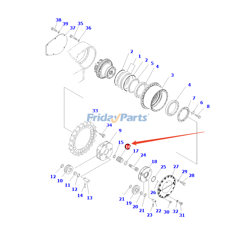 FridayParts Endantriebs-Sonnenrad