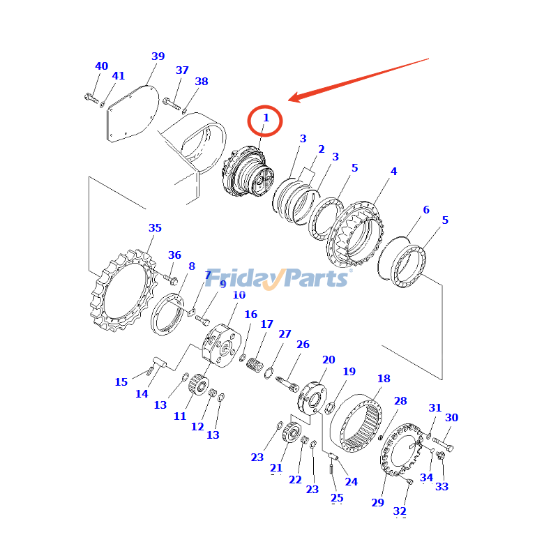 FridayParts Endantriebs-Fahrmotor