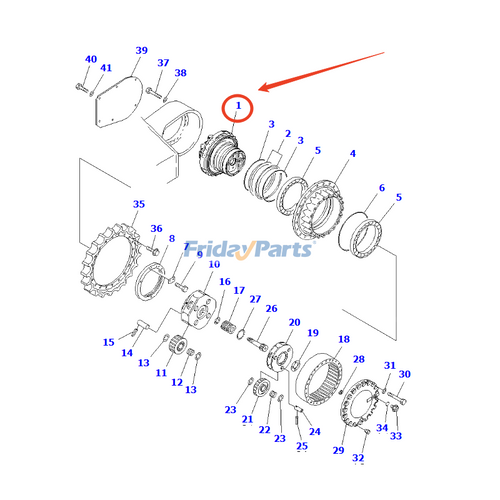 Motor de traslación de la transmisión final 708-8H-00330 para ...