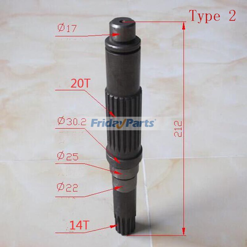 Excavator Final Drive Travel Motor Shaft SAA4D102E SAA4D95LE