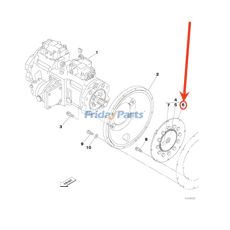 Acoplamento de flange KTJ2234 para escavadeira CASE CX460 CX350B CX470B CX490DRTC CX470C para Escavadora 
